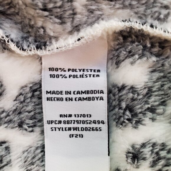 WILDFOX SZ S/M Oversized Snow Leopard Print Fleece Hoodie Loungewear Pajamas - Picture 9 of 11